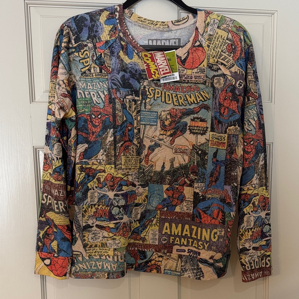 Marvel Spider-Man Comic Graphic Top NWT size Large